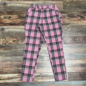 Hottopic Pink Plaid Pants Size S